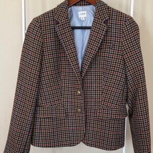 J. Crew Women's Checkered Blazer - Brown and Black